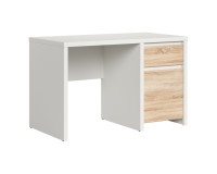 Desk KASPIAN 120 cm, 1 door and 1 drawer, white with sonoma oak Desk KASPIAN 120 cm, 1 door and 1 drawer, white with sonoma oak