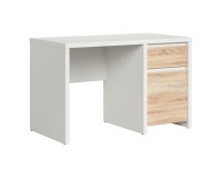 Desk KASPIAN 120 cm, 1 door and 1 drawer, white with sonoma oak Desk KASPIAN 120 cm, 1 door and 1 drawer, white with sonoma oak