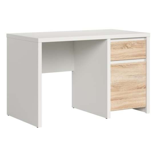 Desk KASPIAN 120 cm, 1 door and 1 drawer, white with sonoma oak Desk KASPIAN 120 cm, 1 door and 1 drawer, white with sonoma oak
