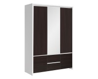 Wardrobe KASPIAN 154 cm, 5 doors and 2 drawers, white with wenge Wardrobe KASPIAN 154 cm, 5 doors and 2 drawers, white with wenge