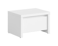 Bedside table KASPIAN 51 cm, 1 drawer, white with white matt Bedside table KASPIAN 51 cm, 1 drawer, white with white matt
