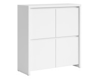 Chest of drawers KASPIAN 105 cm, 4 doors, white with white matt Chest of drawers KASPIAN 105 cm, 4 doors, white with white matt