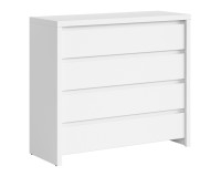 Chest of drawers KASPIAN 92 cm, 4 drawers, white with white matt Chest of drawers KASPIAN 92 cm, 4 drawers, white with white matt