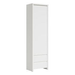 ארון ספרים KASPIAN 56, 1 דלת ו 2 מגירות, לבן עם לבן מט