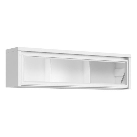 Display cabinet KASPIAN 144 cm, 1 glass door, white with white matt Display cabinet KASPIAN 144 cm, 1 glass door, white with white matt