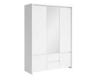 Wardrobe KASPIAN 154 cm, 5 doors and 2 drawers, white with white matt Wardrobe KASPIAN 154 cm, 5 doors and 2 drawers, white with white matt