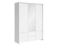 Wardrobe KASPIAN 154 cm, 5 doors and 2 drawers, white with white matt Wardrobe KASPIAN 154 cm, 5 doors and 2 drawers, white with white matt