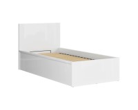 מיטה TETRIX 90 x 200, עם ארגז מצעים, לבן מבריק