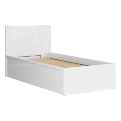 מיטה TETRIX 90 x 200, עם ארגז מצעים, לבן מבריק