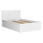 מיטה TETRIX 120 x 200, עם ארגז מצעים, לבן מבריק