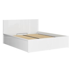מיטה TETRIX 160 x 200, עם ארגז מצעים, לבן מבריק