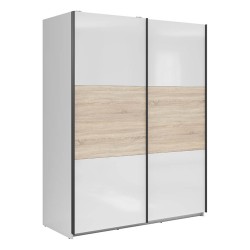 Wardrobe TETRIX 154 cm, white high gloss with sonoma oak Wardrobe TETRIX 154 cm, white high gloss with sonoma oak