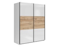 ארון בגדים TETRIX 154, לבן מבריק עם אלון ווטן ארון בגדים TETRIX 154, לבן מבריק עם אלון ווטן