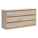 Комод TETRIX 150 см, 6 ящиков, дуб сонома