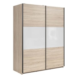 ארון בגדים TETRIX 154, אלון סונומה עם לבן מבריק