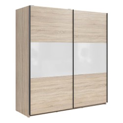Wardrobe TETRIX 183 cm, sonoma oak with white high gloss Wardrobe TETRIX 183 cm, sonoma oak with white high gloss