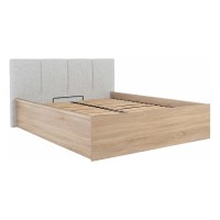 Bed TETRIX 160 x 200, with storage box, with upholstered headboard, sonoma oak