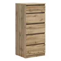 Chest of drawers TETRIX 50 cm, 5 drawers, wotan oak