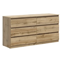 Chest of drawers TETRIX 150 cm, 6 drawers, wotan oak