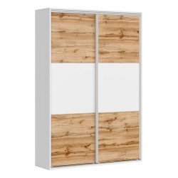 Wardrobe BRW 4 150 cm, white with white with wotan oak front