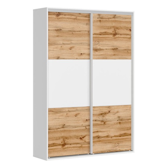 Wardrobe BRW 4 150 cm, white with white with wotan oak front Wardrobe BRW 4 150 cm, white with white with wotan oak front