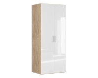 Wardrobe BRW 12 100 cm, sonoma oak with white high gloss front Wardrobe BRW 12 100 cm, sonoma oak with white high gloss front
