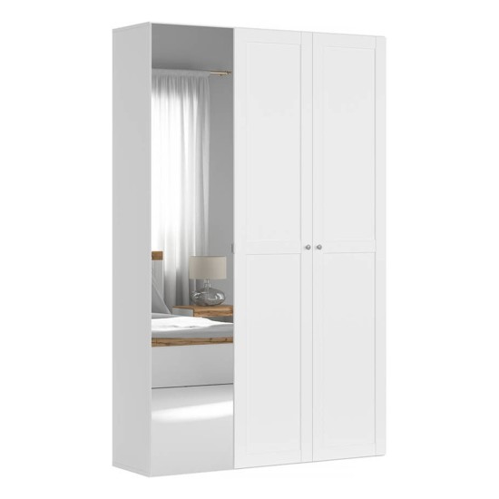 Шкаф BRW 23 150 см, белый с фасадом белый с зеркалом
