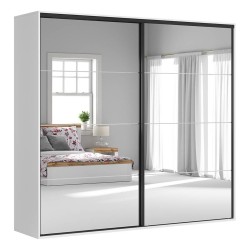Wardrobe BRW 94 261 cm, white with grey