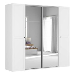 Wardrobe BRW 115 251 cm, white with grey