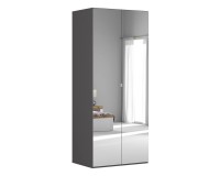 Wardrobe BRW 117 100 cm, graphite with grey Wardrobe BRW 117 100 cm, graphite with grey