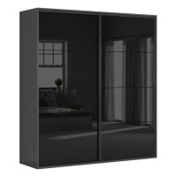 Шкаф BRW 126 221 см, графитовый с чёрным