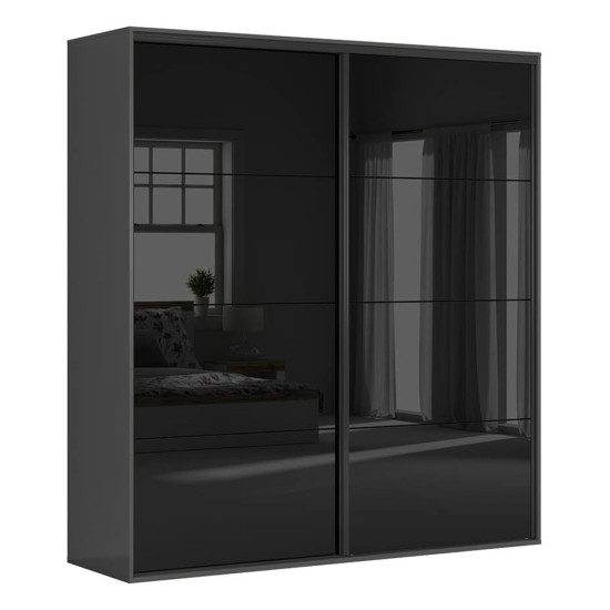 Шкаф BRW 126 221 см, графитовый с чёрным