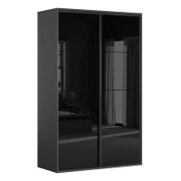 Шкаф BRW 127 151 см, графитовый с чёрным