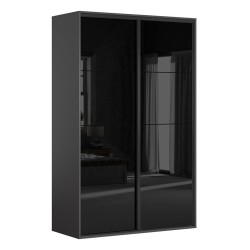 Шкаф BRW 127 151 см, графитовый с чёрным