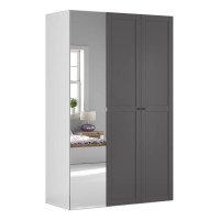 Шкаф BRW 129 150 см, белый с графитовым