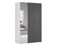 Шкаф BRW 129 150 см, белый с графитовым Шкаф BRW 129 150 см, белый с графитовым