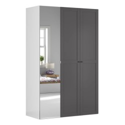Шкаф BRW 129 150 см, белый с графитовым