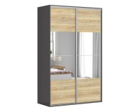 Шкаф BRW 136 221 см, графитовый с дубом вотан
