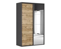 Шкаф BRW 136 221 см, графитовый с дубом вотан