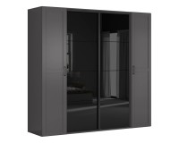 Шкаф BRW 138 251 см, графитовый с чёрным