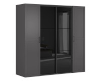Шкаф BRW 139 220 см, графитовый с чёрным