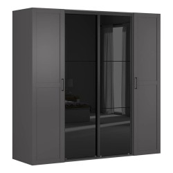 Шкаф BRW 139 220 см, графитовый с чёрным