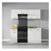 סט מטבח JUNONA 180, לבן עם קרם מבריק