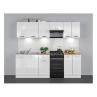 סט מטבח JUNONA 230, לבן עם קרם מבריק