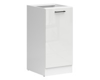 ארונית תחתונה JUNONA 50, 1 דלת, ימני, לבן עם קרם מבריק