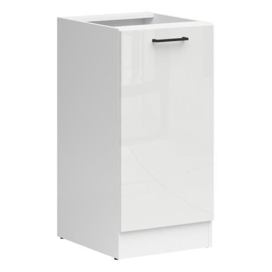 ארונית תחתונה JUNONA 50, 1 דלת, ימני, לבן עם קרם מבריק