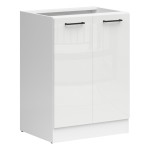 ארונית תחתונה JUNONA 60, 2 דלתות, לבן עם קרם מבריק