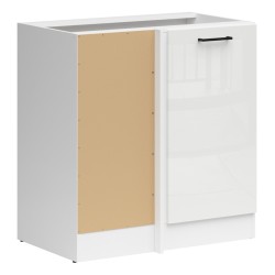 Corner base cabinet JUNONA 100 cm, left-hand, white with chalk gloss