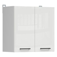 ארונית עליונה JUNONA 60, 2 דלתות, לבן עם קרם מבריק
