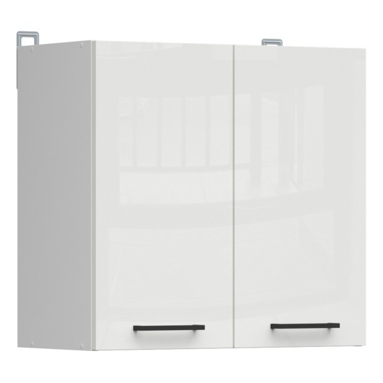 ארונית עליונה JUNONA 60, 2 דלתות, לבן עם קרם מבריק